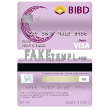 Brunei Baiduri Bank fake visa card debit card photoshop template PSD