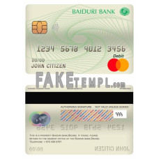 Brunei Baiduri Bank fake mastercard debit card photoshop template PSD