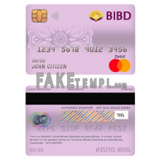 Brunei Bank Islam Brunei Darussalam bank fake mastercard debit card photoshop template PSD