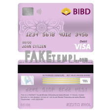 Brunei Bank Islam Brunei Darussalam bank fake visa card debit card photoshop template PSD