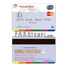 Bulgaria ProCredit Bank fake mastercard photoshop template PSD