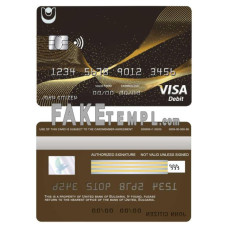 Bulgaria United Bank fake visa credit card photoshop template PSD