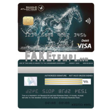 Burkina Faso Atlantique bank fake visa credit card photoshop template PSD