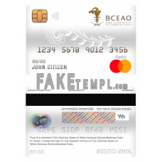 Burkina Faso The Central Bank of West African States bank fake mastercard debit card photoshop template PSD