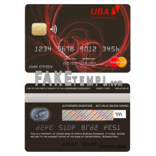 Burkina Faso United bank for Africa fake mastercard credit card photoshop template PSD