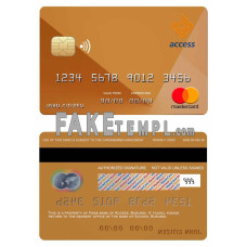 Burundi Access bank fake mastercard credit card photoshop template PSD