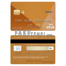 Burundi Access bank fake visa credit card photoshop template PSD