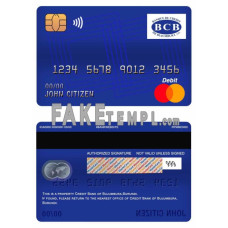 Burundi Credit Bank of Bujumbura bank fake mastercard debit card photoshop template PSD