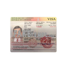 Cameroon fake travel visa photoshop template PSD