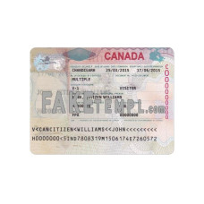 Canada fake entrance visa photoshop template PSD