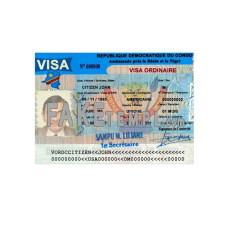 Congo fake tourist visa photoshop template PSD