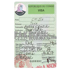 Congo fake travel visa photoshop template PSD