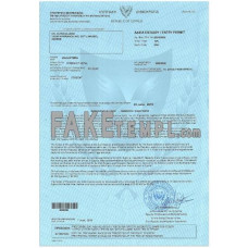 Cyprus student fake entry visa photoshop template PSD