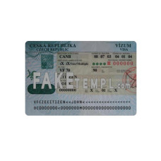 Czech Republic fake entrance visa photoshop template PSD