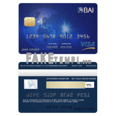 Cabo Verde BAI bank fake visa card credit card photoshop template PSD