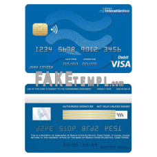 Cabo Verde Banco Inter-Atlântico bank fake visa card photoshop template PSD