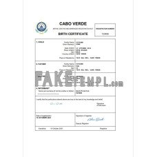 Cabo Verde vital record fake birth certificate Word and PDF template