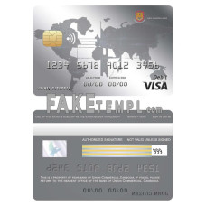 Cambodia Union Commercial bank fake visa credit card photoshop template PSD