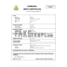 Cambodia fake birth certificate Word and PDF template