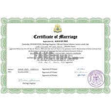 Cambodia fake marriage certificate Word and PDF template