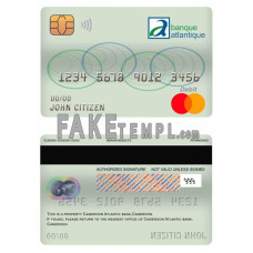 Cameroon Atlantic bank fake mastercard debit card photoshop template PSD