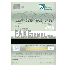 Cameroon Atlantic bank fake visa card debit card photoshop template PSD