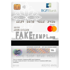 Cameroon BGFI bank fake mastercard debit card photoshop template PSD