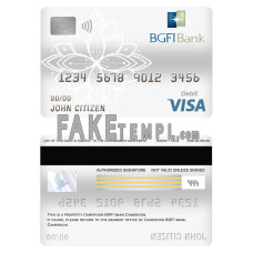 Cameroon BGFI bank fake visa card debit card photoshop template PSD