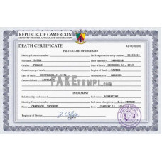 Cameroon fake death certificate photoshop template PSD 