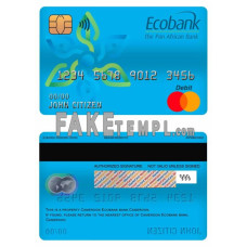 Cameroon Ecobank bank fake mastercard debit card photoshop template PSD