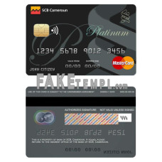 Cameroon SCB bank fake mastercard credit card photoshop template PSD