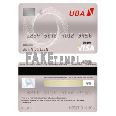 Cameroon UBA bank fake visa card debit card photoshop template PSD