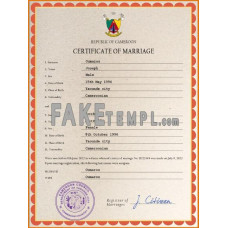 Cameroon fake marriage certificate photoshop template PSD 