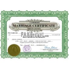 Cameroon fake marriage certificate Word and PDF template