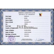 Cameroon fake vital record birth certificate photoshop template PSD 