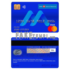 Canada BMO Bank of Montreal bank fake mastercard debit card photoshop template PSD