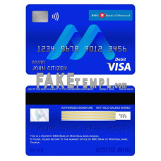 Canada BMO Bank of Montreal bank fake visa card debit card photoshop template PSD