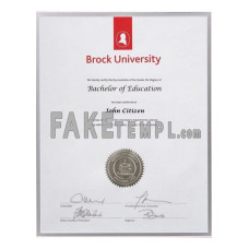 Canada Brock University fake diploma photoshop template PSD