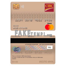 Canada CIBC bank fake mastercard debit card photoshop template PSD