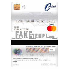 Canada CrawfordTech bank fake mastercard debit card photoshop template PSD