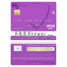 Canada Internationale pour le Centrafrique bank fake visa card photoshop template PSD