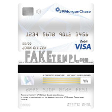 Canada JP Morgan Chase bank fake visa card debit card photoshop template PSD