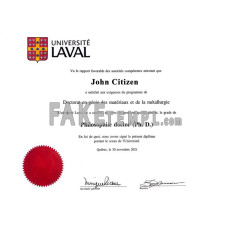 Canada Laval University fake diploma photoshop template PSD