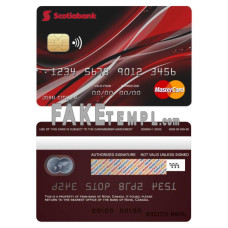 Canada Nova bank fake mastercard photoshop template PSD