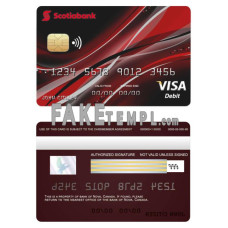 Canada Nova bank fake visa card photoshop template PSD