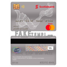 Canada Scotiabank bank fake mastercard debit card photoshop template PSD