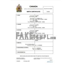 Canada fake birth certificate Word and PDF template