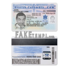 Canada province British Columbia fake driving license photoshop template PSD