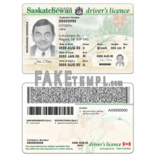 Canada province Saskatchewan fake driving license photoshop template PSD