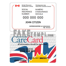 Canada fake social insurance number (SIN) card PSD  template 